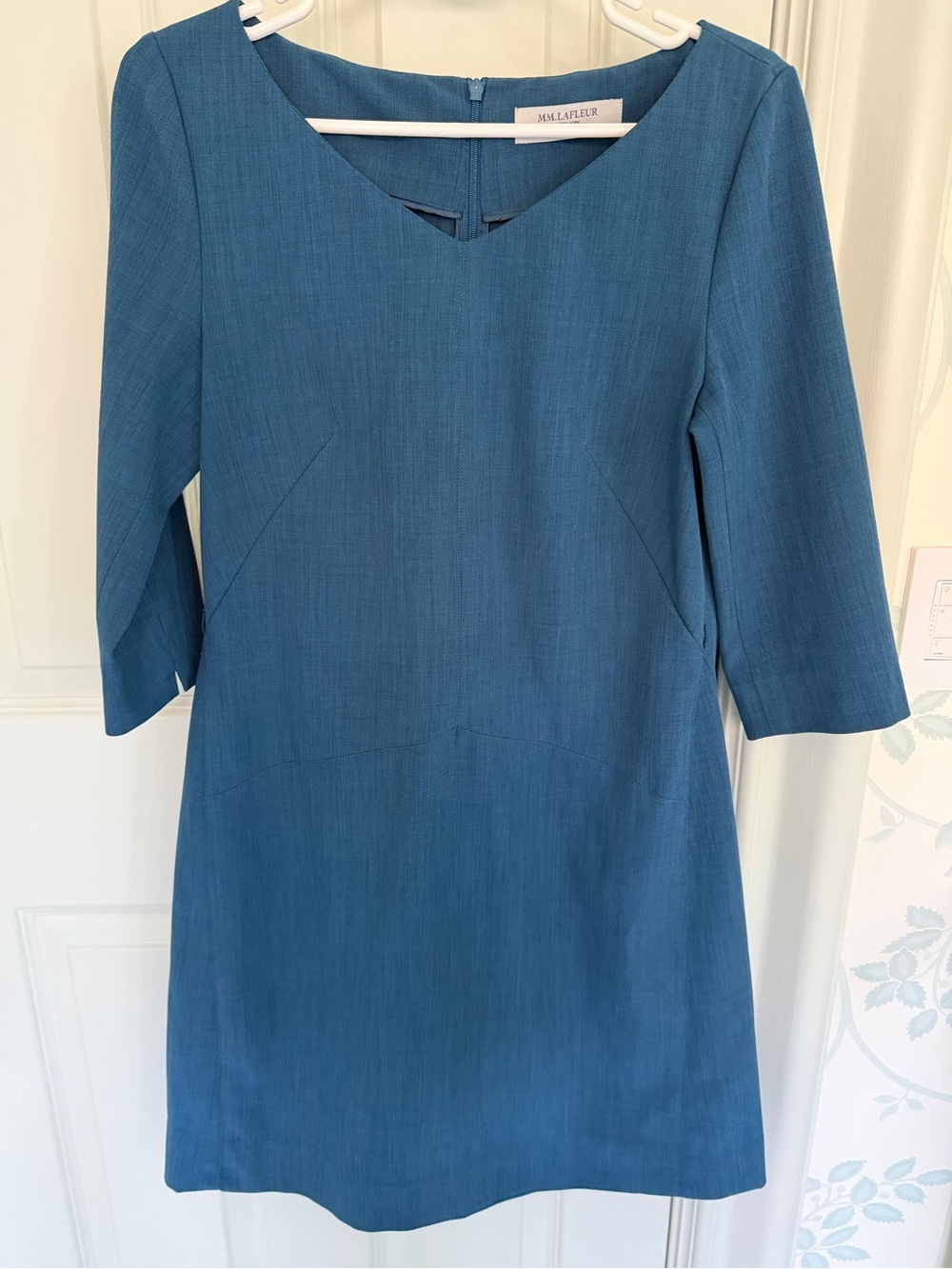 MM Lafleur Teal-Blue Midi Sheath Dress
